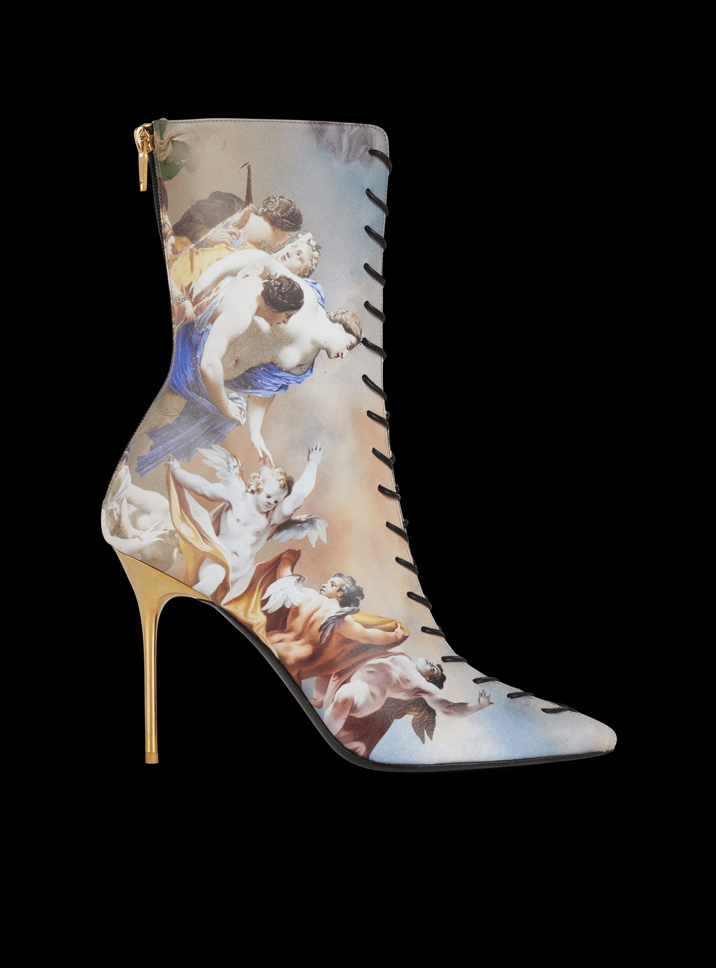 Balmain Women's Sandal Uria-Calfskin Sky Print