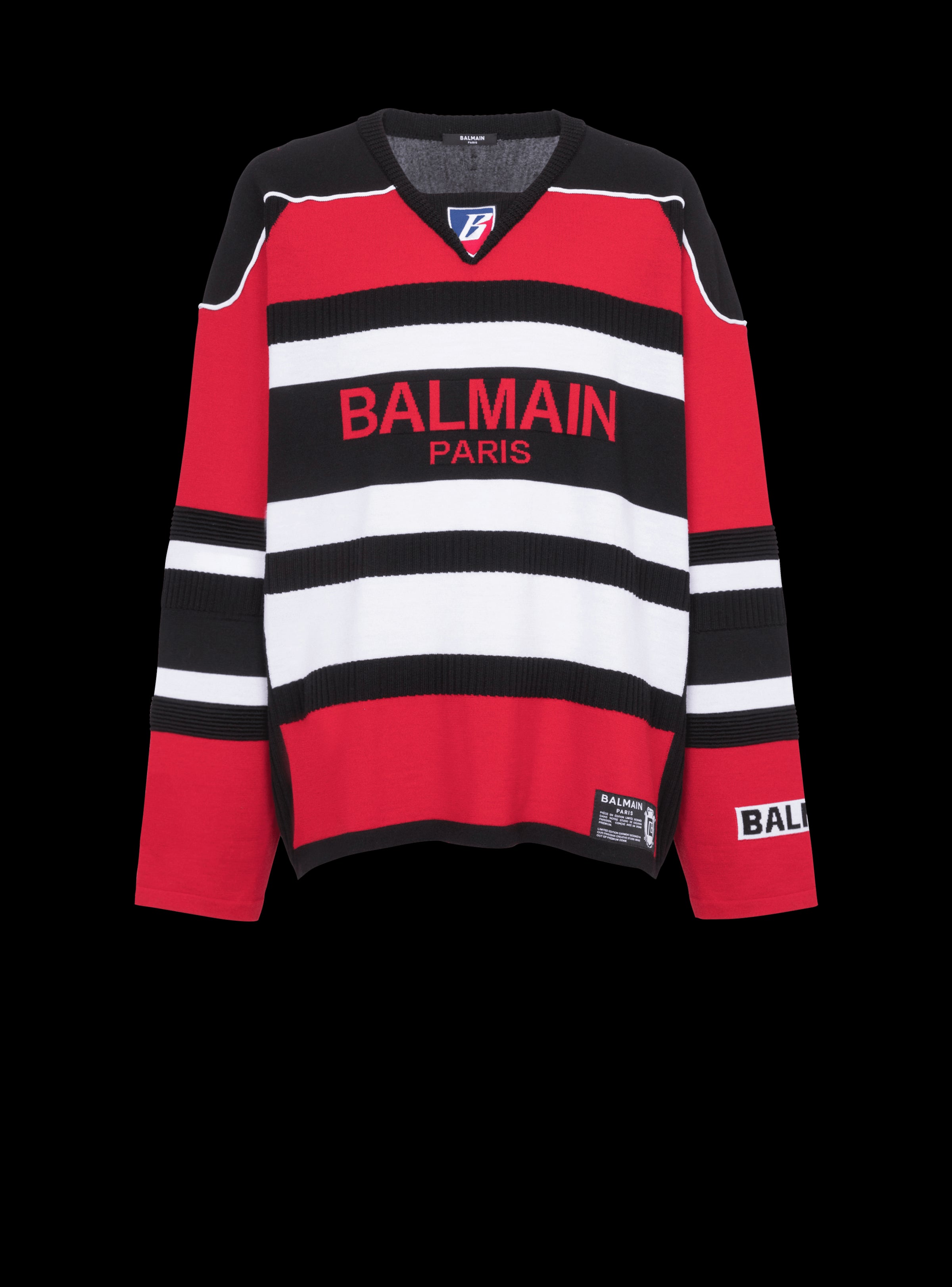 Balmain Men's B-Sporty Bi-Color Boxy Sweater
