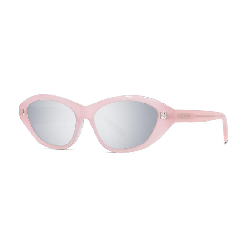 Givenchy Sunglasses Cat Eye Full Rim, Shiny Pink Frame and Smoke Mirror Lens GV40038I72C