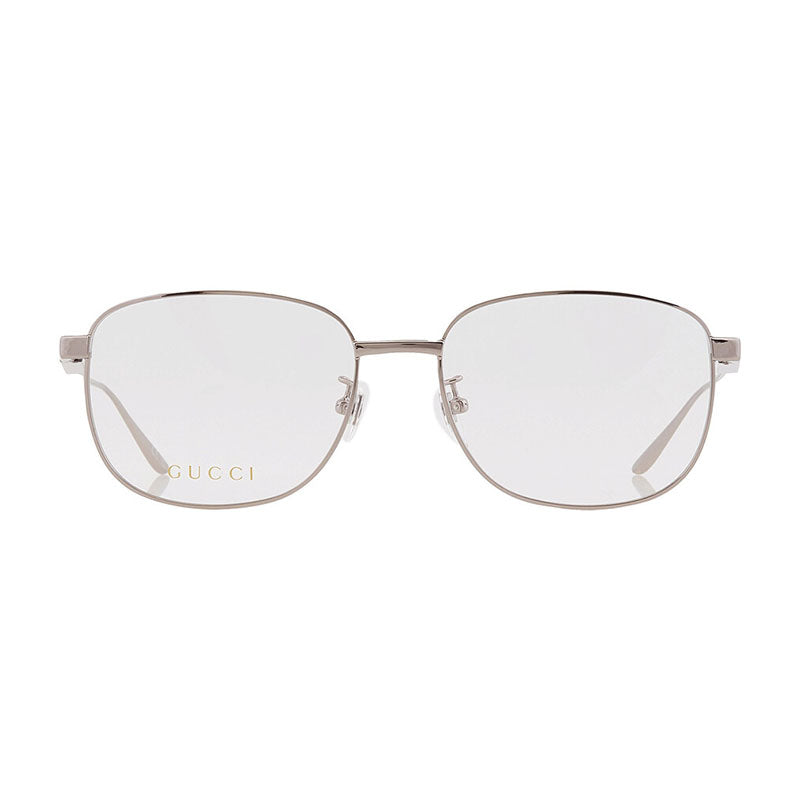 Gucci Eyeglasses Square Full Rim, Shiny Ruthenium Frame and Clear Demo Lens Lens GG1312O001