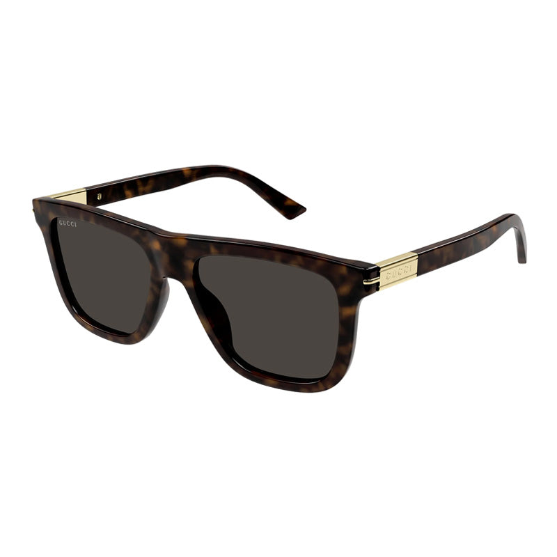 Gucci Sunglasses Square Full Rim, Dark Havana Frame and Brown Lens GG1502S002
