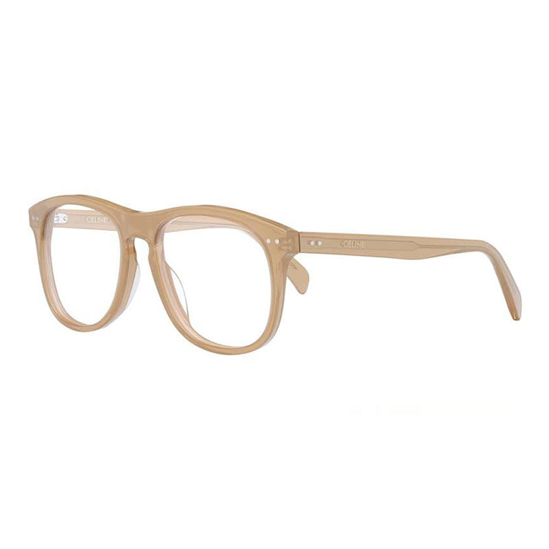Celine Eyeglasses Square Full Rim, Beige Opal Frame and Clear Demo Lenses Lens CL50130I047
