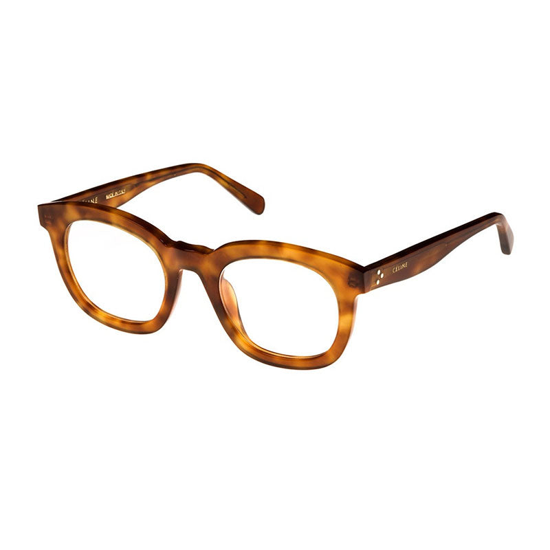 Celine Eyeglasses Round Full Rim, Light Havana Frame and Clear Demo Lenses Lens CL50004I053