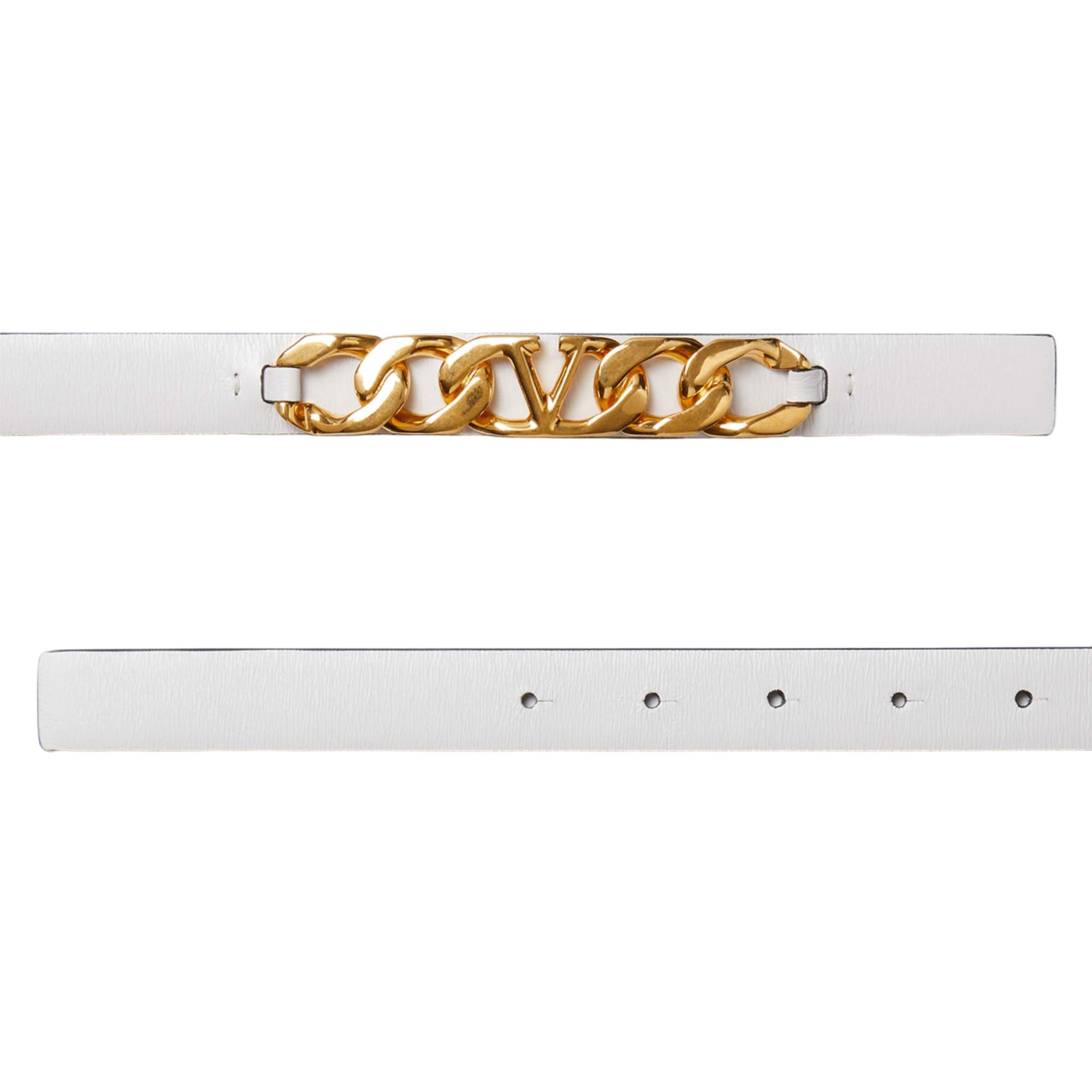 Valentino Garavani V'Logo Chain Leather Belt