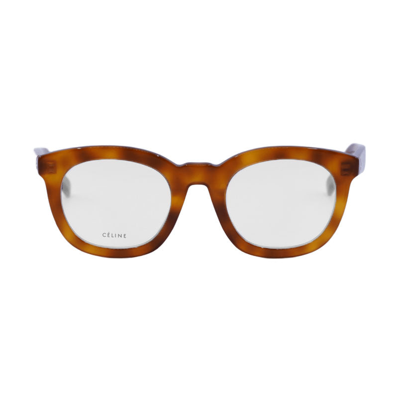Celine Eyeglasses Round Full Rim, Light Havana Frame and Clear Demo Lenses Lens CL50004I053