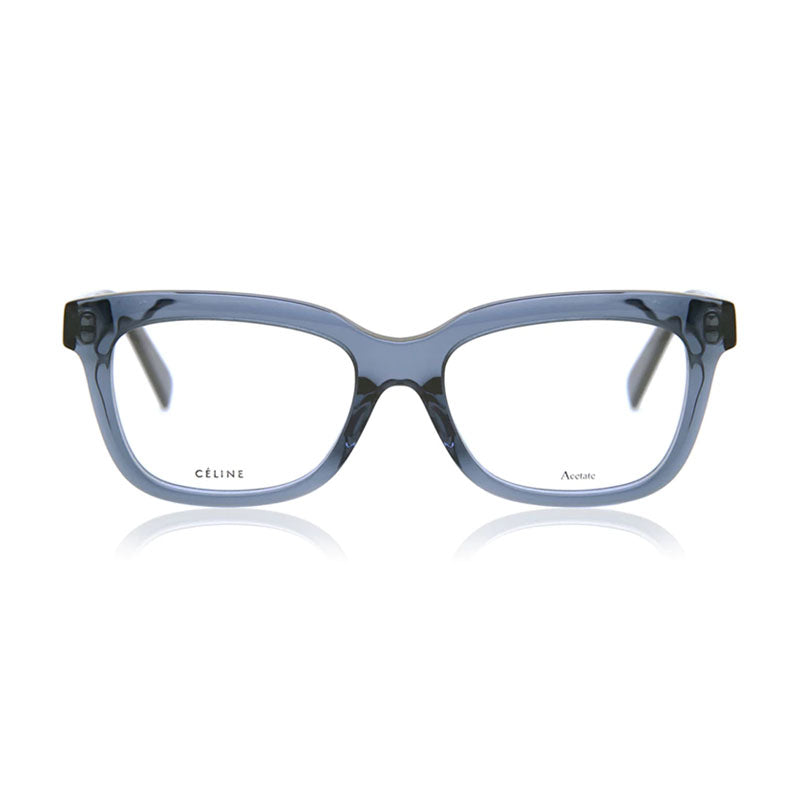Celine Eyeglasses Square Full Rim, Transparent Blue Frame and Clear Demo Lens Lens CL41390/F0BMP00