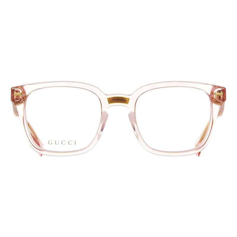 Gucci Eyeglasses Square Full Rim, Pink Frame and Clear Demo Lenses Lens GG0184O013