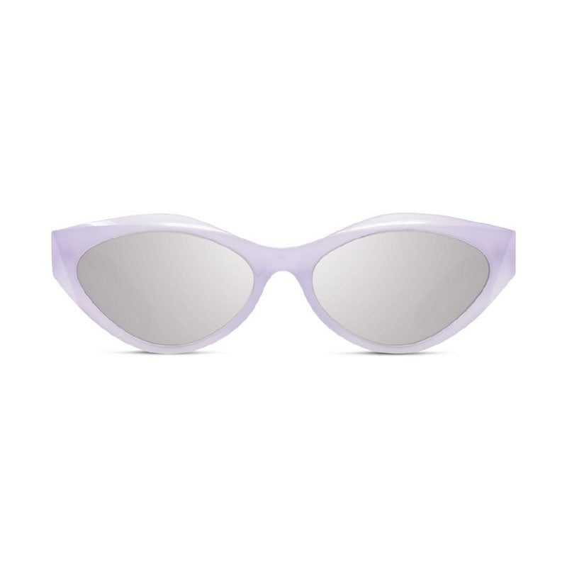 Givenchy Sunglasses Cat Eye Full Rim, Shiny Violet Frame and Grey with Silver Mirror Lens GV40025U78C