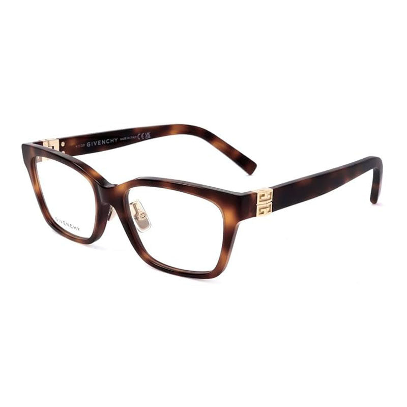 Givenchy Eyeglasses Square Full Rim, Havana Frame and Clear Demo Lens Lens GV50041F053