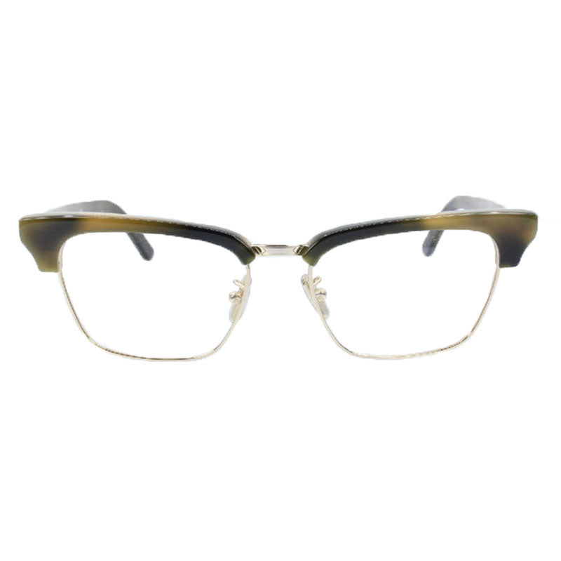 Celine Eyeglasses Browline Full Rim, Khaki Havana Frame and Clear Demo Lenses Lens CL50026U031