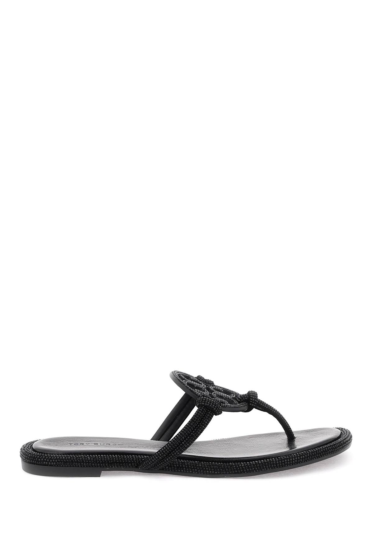 Tory Burch Pavé Leather Thong Sandals