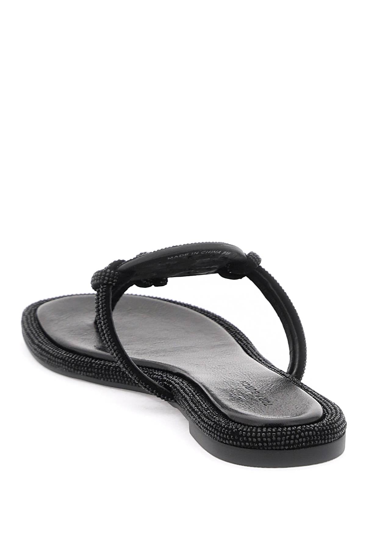 Tory Burch Pavé Leather Thong Sandals