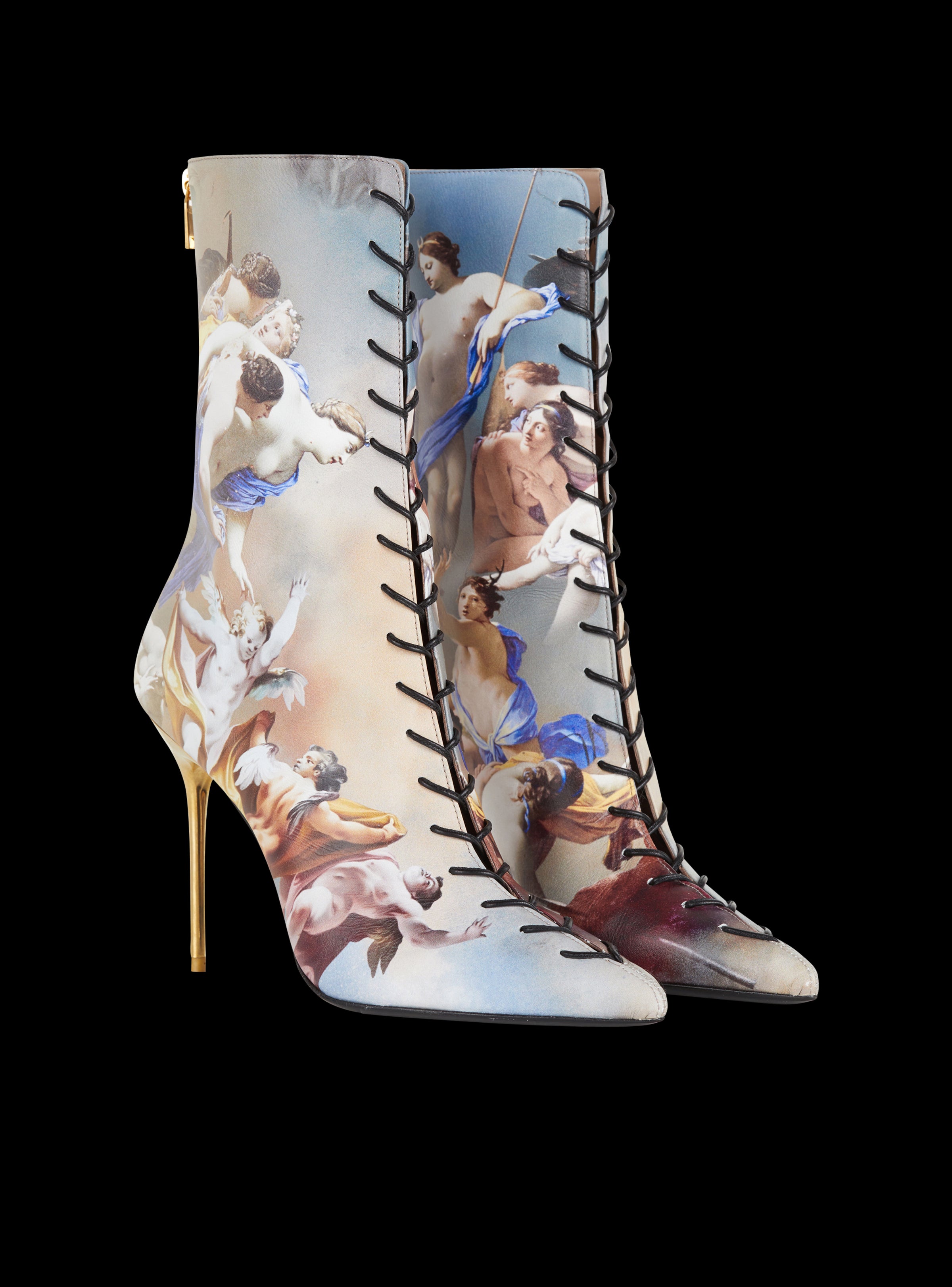 Balmain Women's Sandal Uria-Calfskin Sky Print