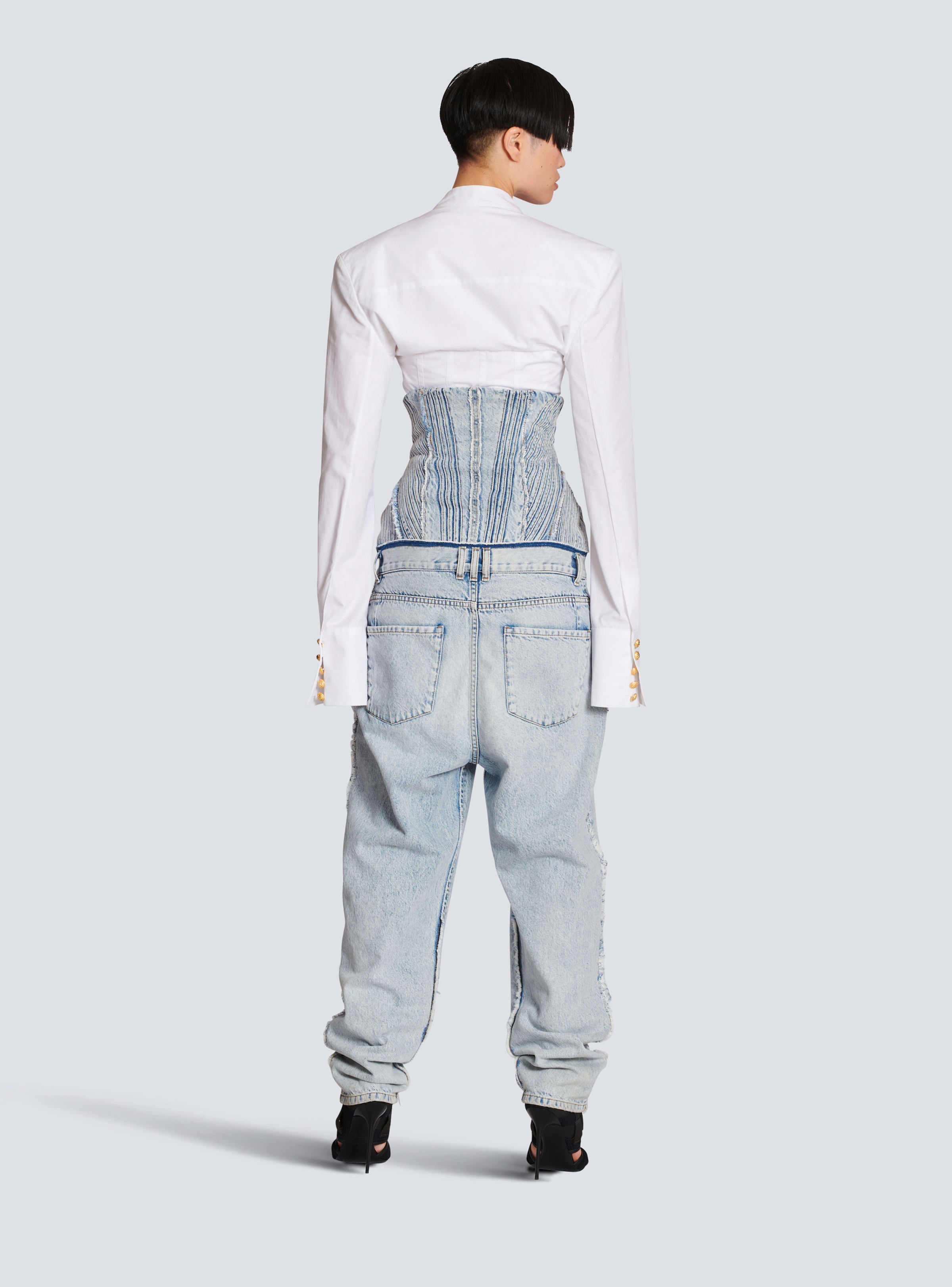 Balmain Women's Hw Vintage Blue Boyfriend Jeans