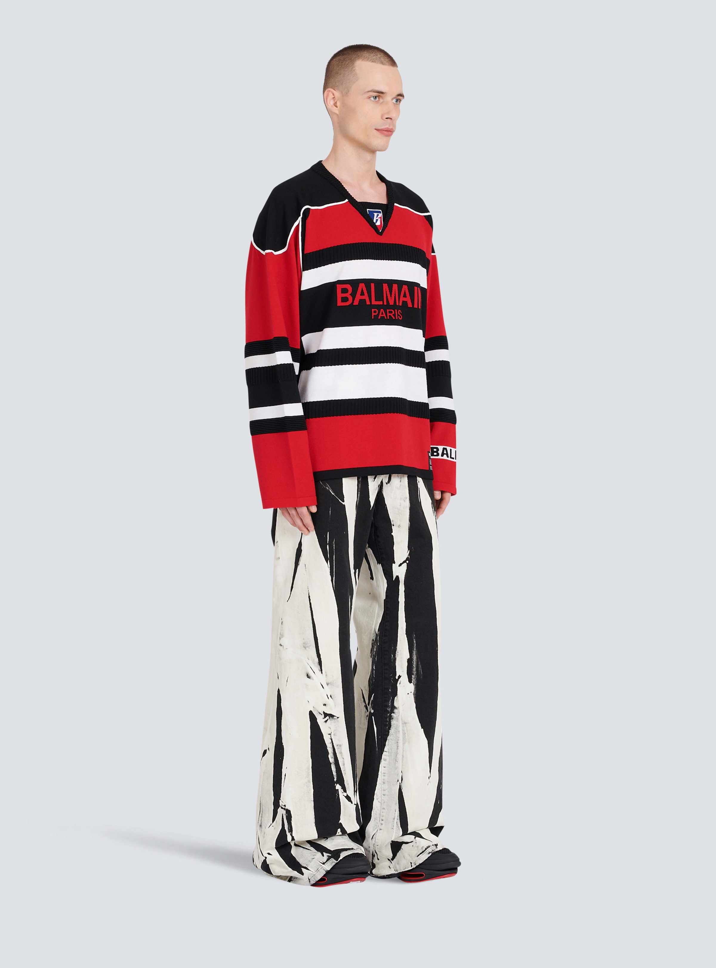 Balmain Men's B-Sporty Bi-Color Boxy Sweater
