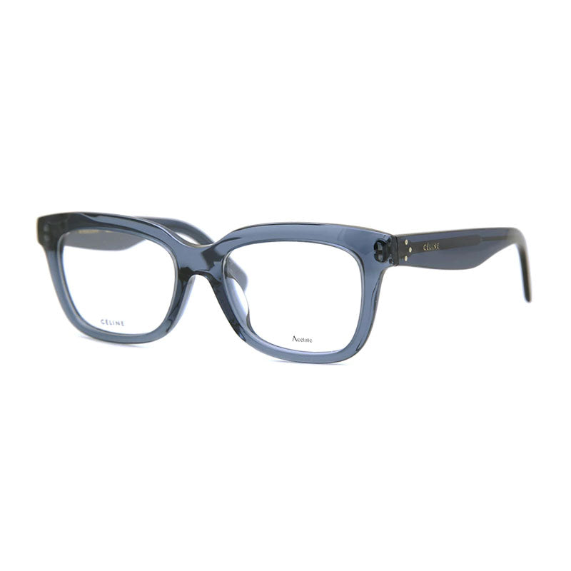 Celine Eyeglasses Square Full Rim, Transparent Blue Frame and Clear Demo Lens Lens CL41390/F0BMP00