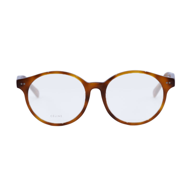 Celine Eyeglasses Round Full Rim, Havana Frame and Clear Demo Lens Lens CL50008F053