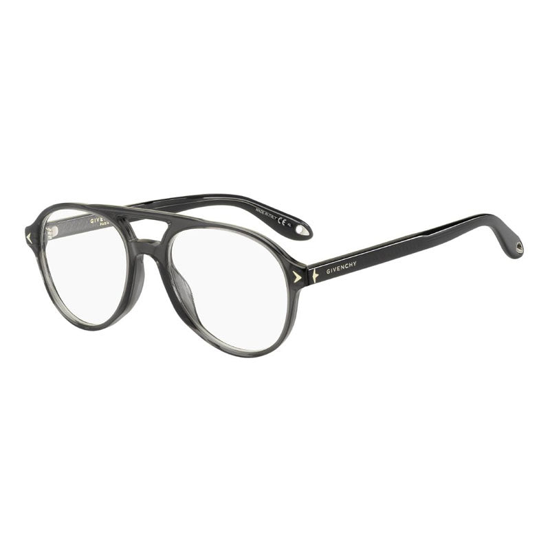 Givenchy Eyeglasses Aviator Full Rim, Grey Frame and Clear Demo Lenses Lens GV00660KB700