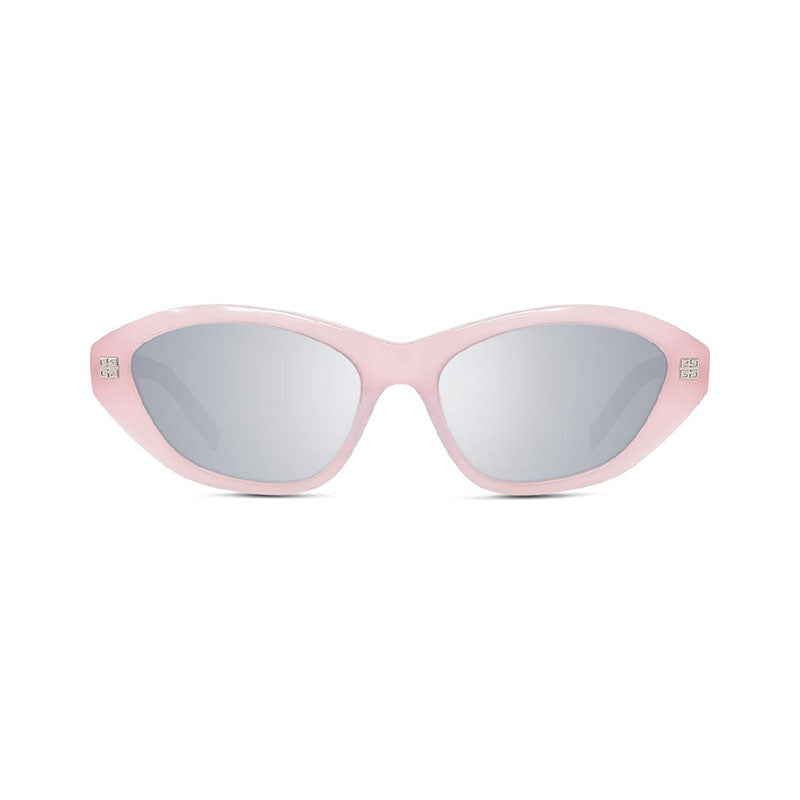 Givenchy Sunglasses Cat Eye Full Rim, Shiny Pink Frame and Smoke Mirror Lens GV40038I72C
