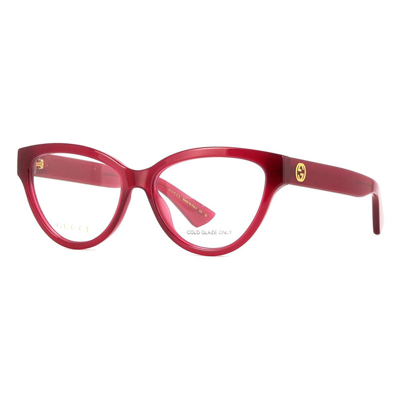 Gucci Eyeglasses Cat Eye Full Rim, Fuchsia Frame and Clear Demo Lenses Lens GG1581O003
