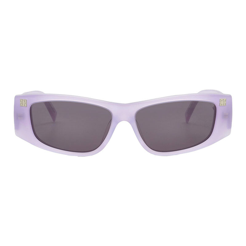 Givenchy Sunglasses Rectangle Full Rim, Shiny Lilac Frame and Dark Grey Lens GV40048F78A