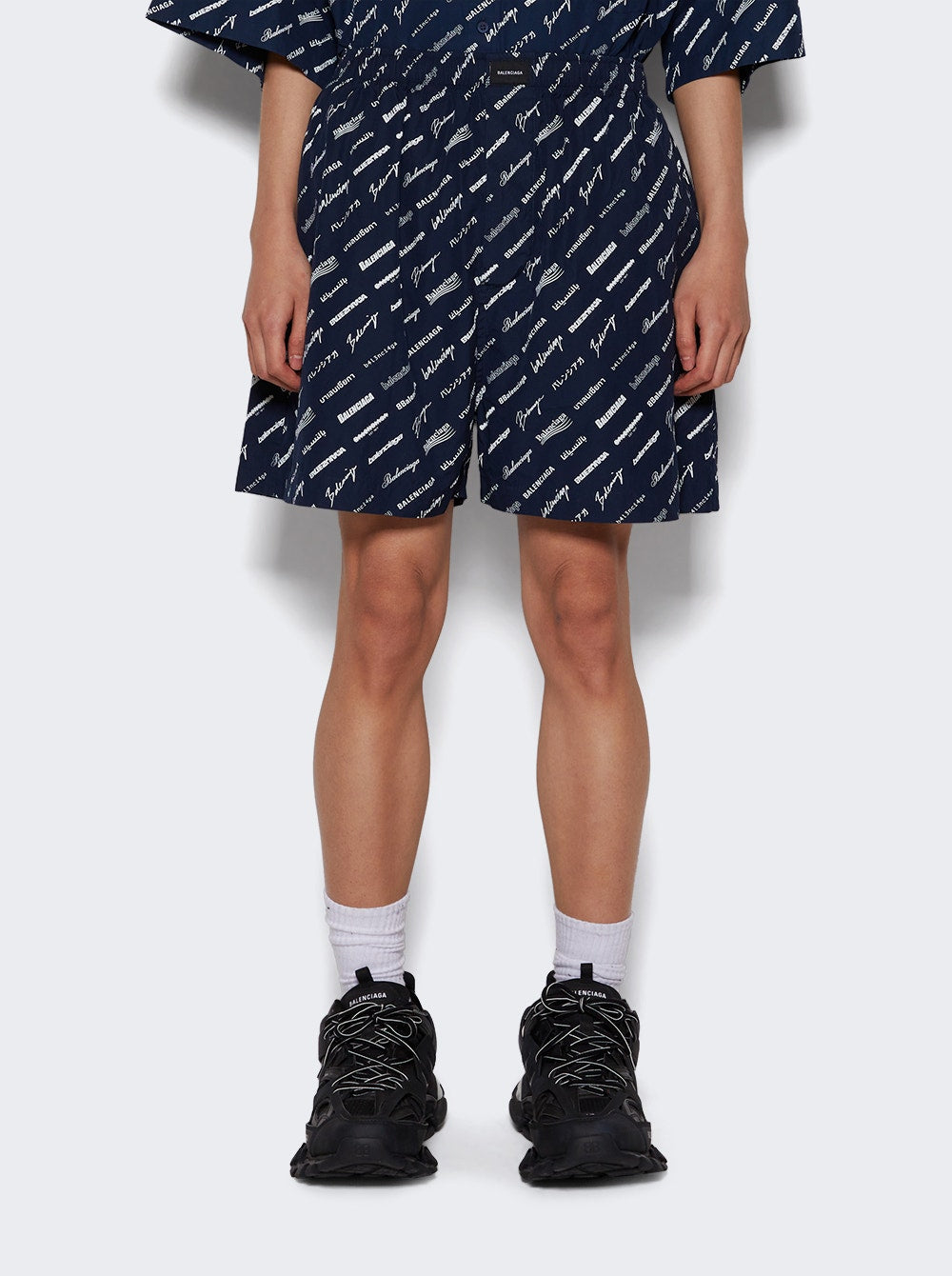 Balenciaga Logo Shorts BLUE