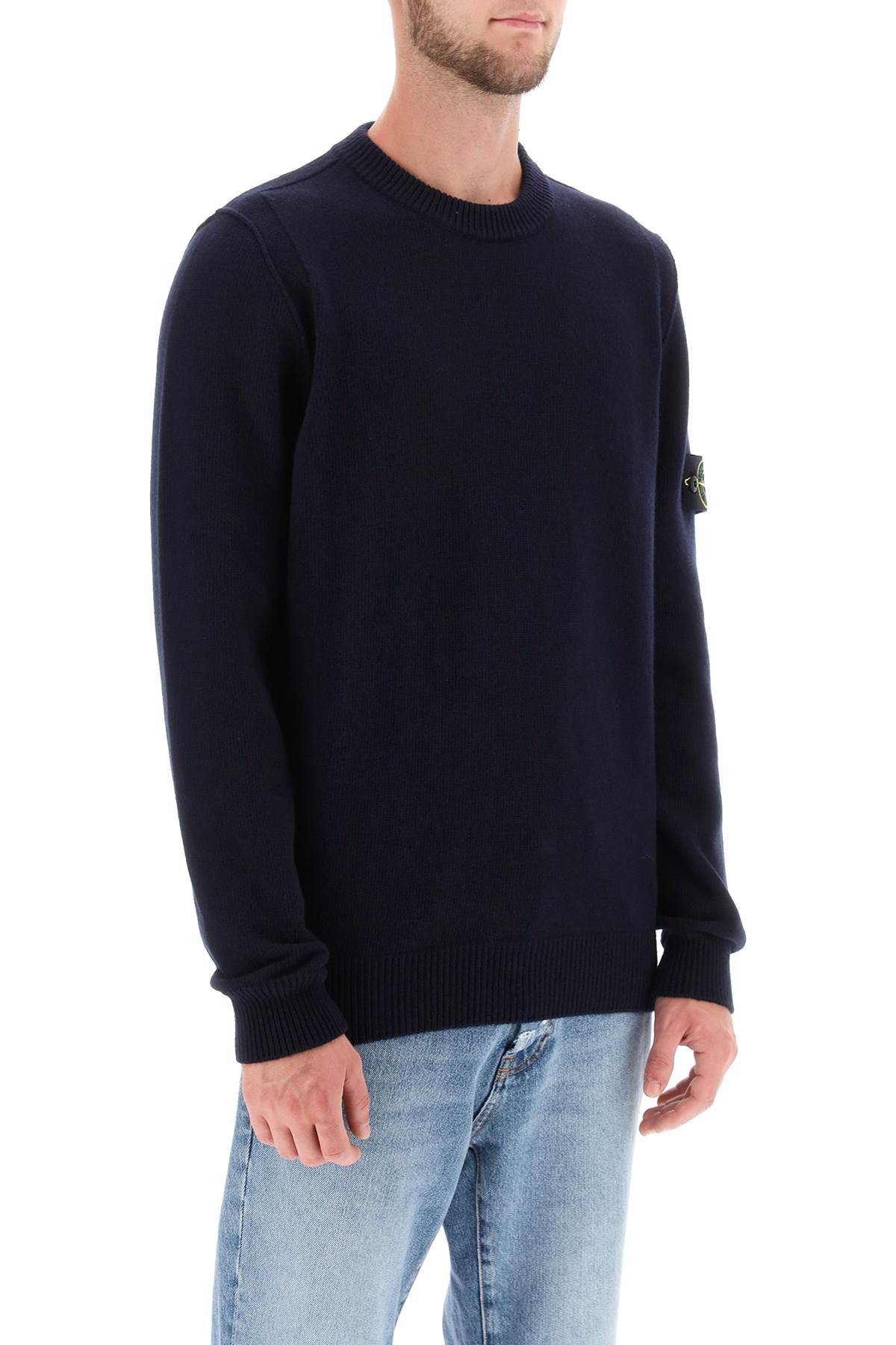 Stone Island Crew-Neck Sweater In Wool (Size - M)
