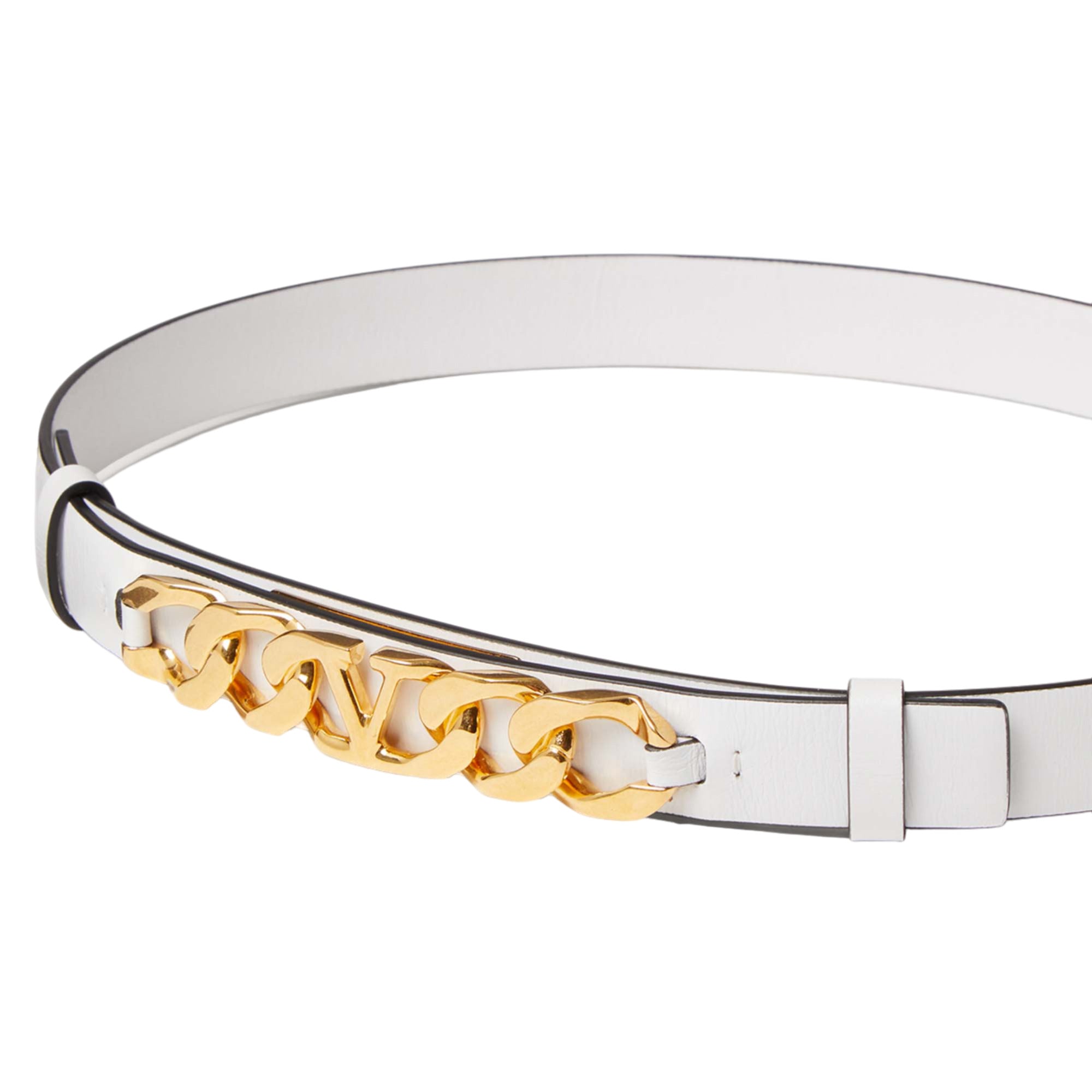 Valentino Garavani V'Logo Chain Leather Belt