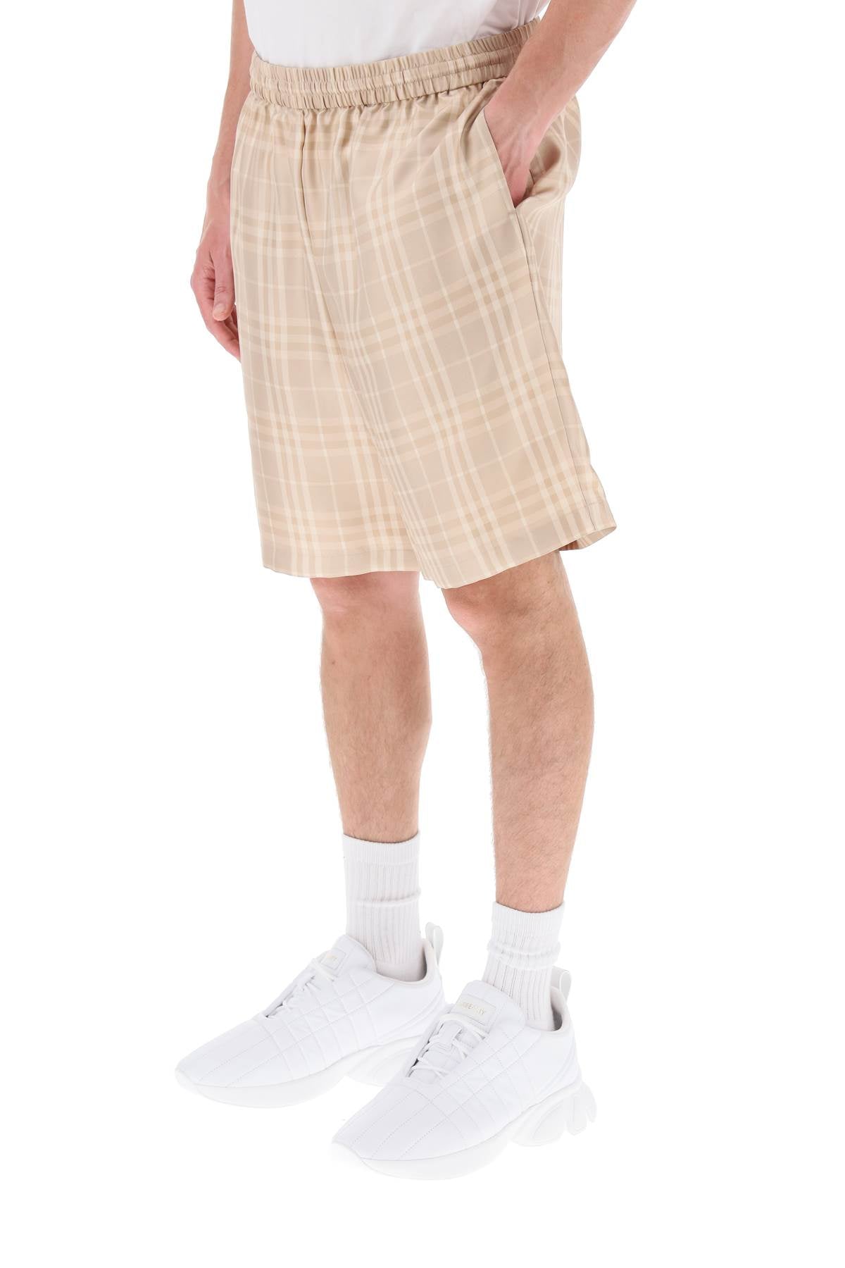Burberry Tartan Silk Shorts (Size - L)