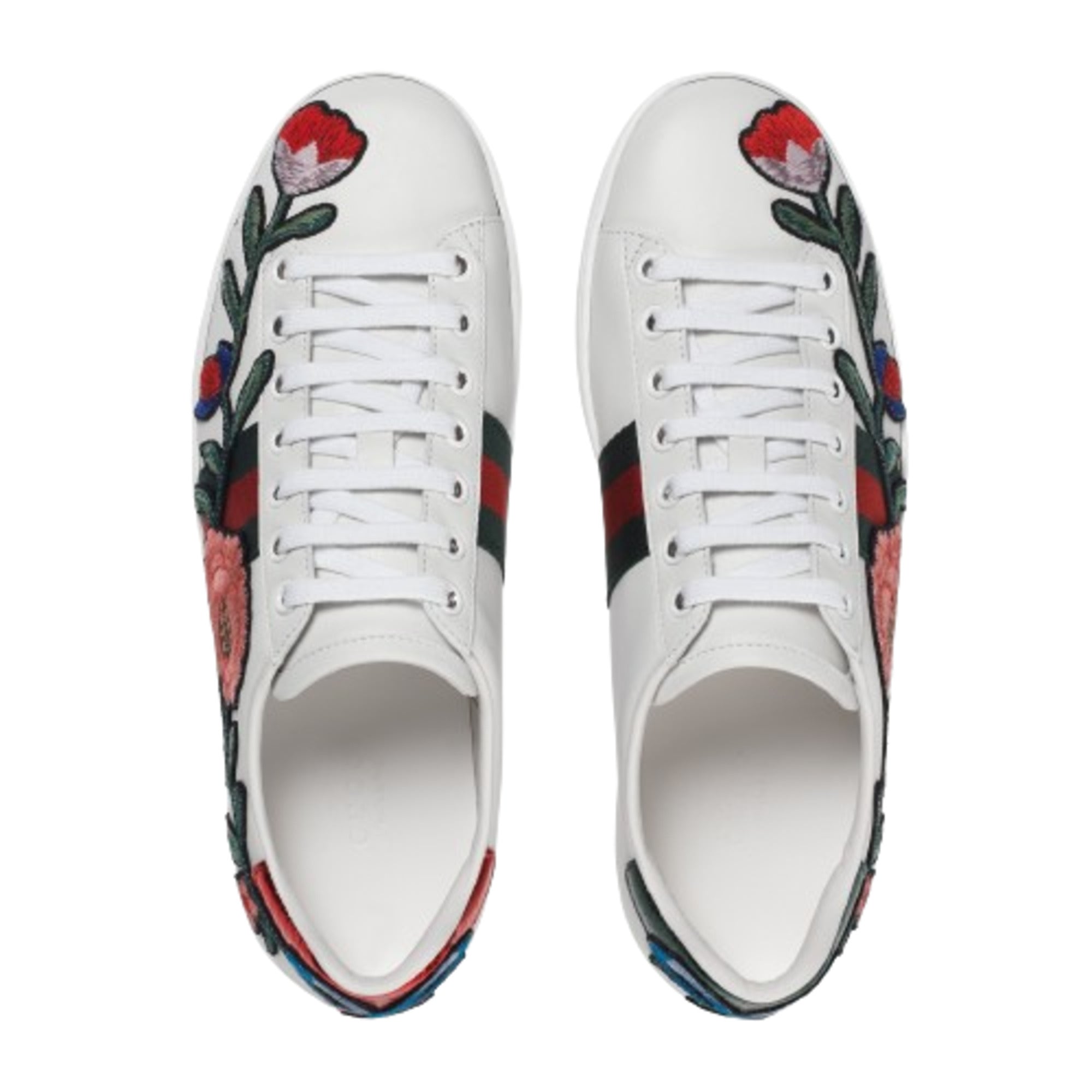 Gucci Ace Embroidered Leather Sneakers