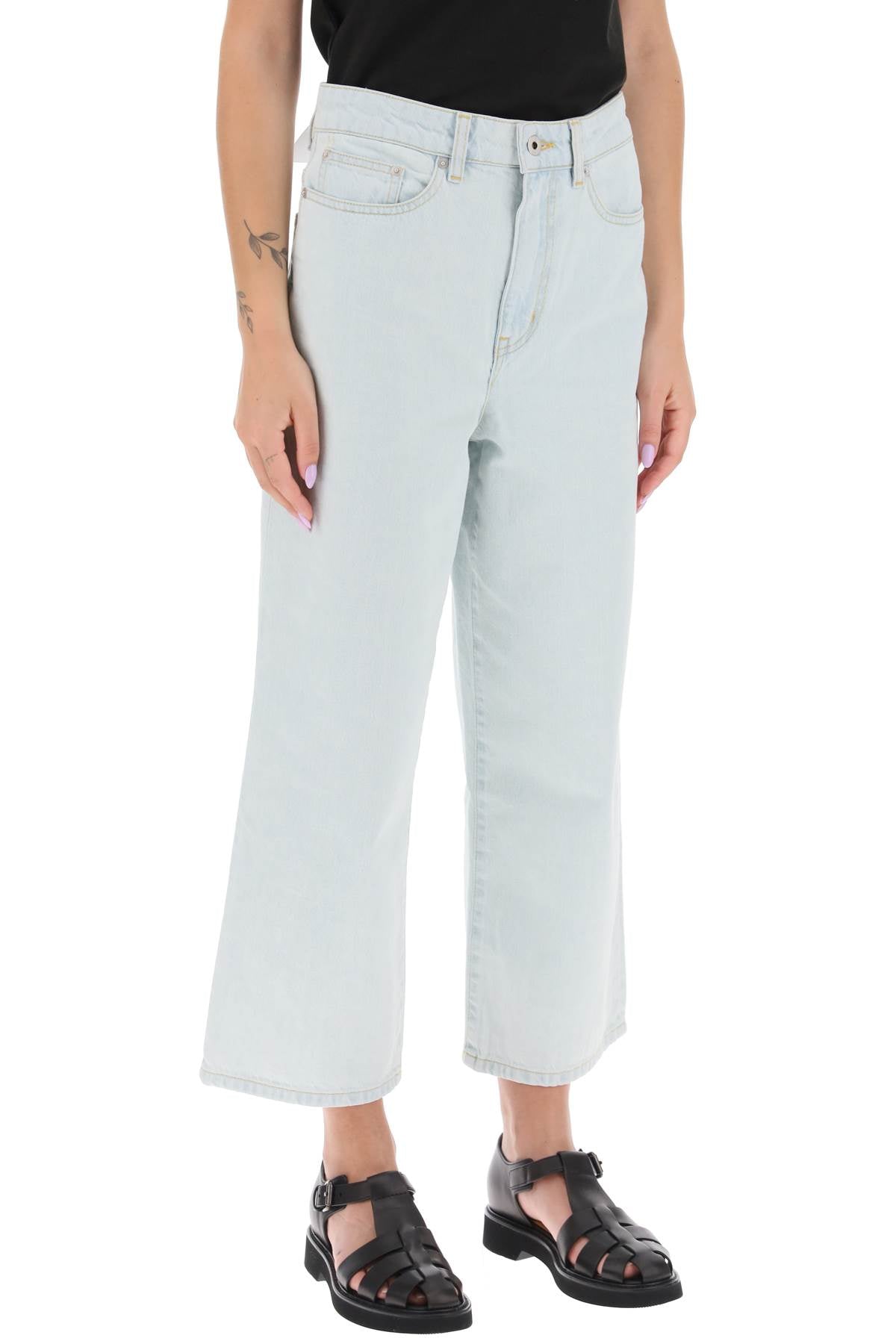 Kenzo 'sumire' Cropped Jeans With Wide Leg