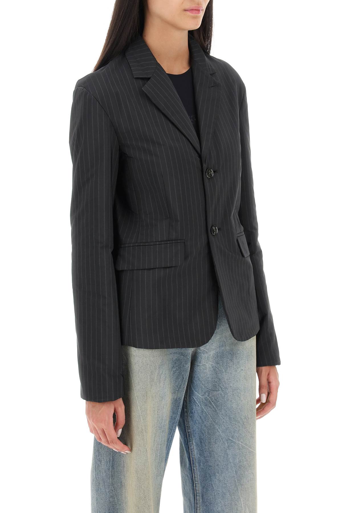 Mm6 Maison Margiela Padded Blazer With Pinstripe Motif