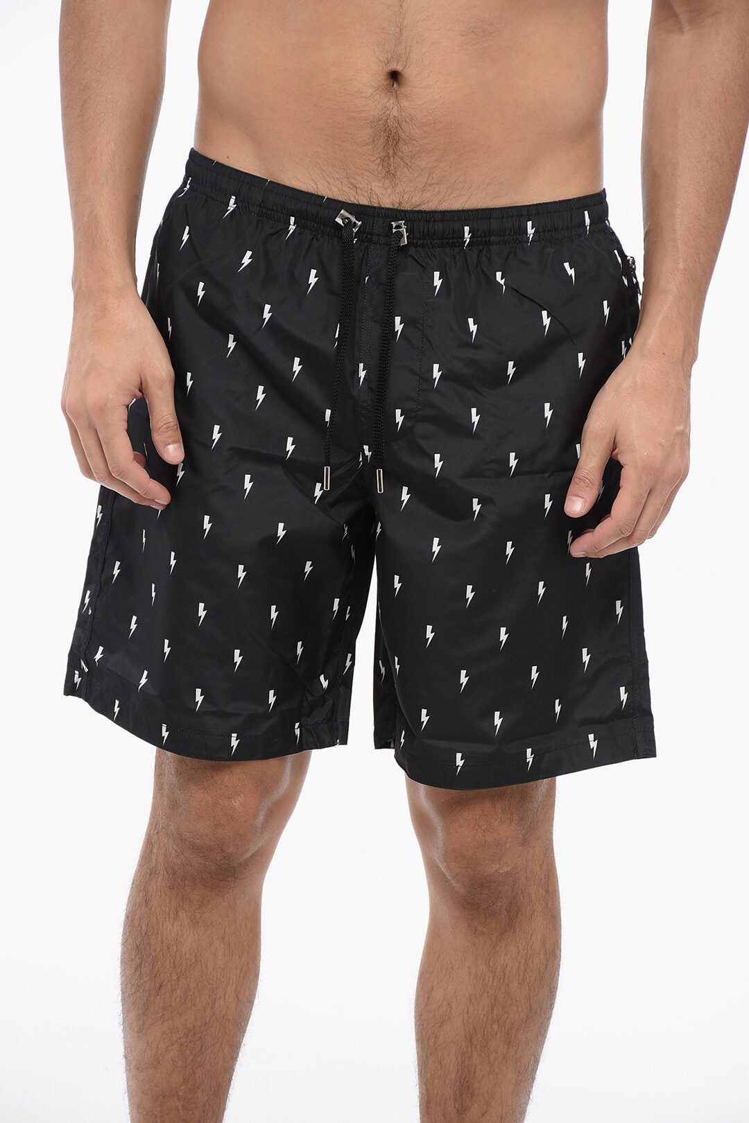 Neil Barrett ALL-OVER MICRO BOLTS SWIM LONG SHORTS S Standard size