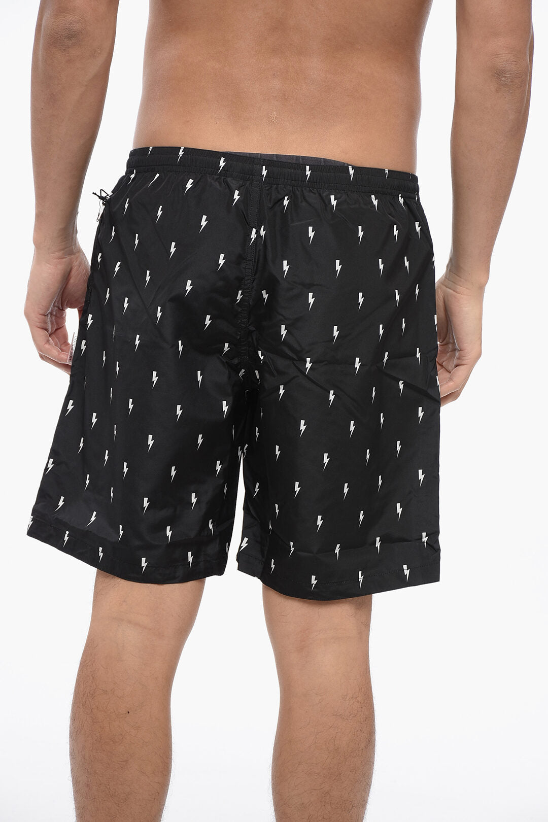 Neil Barrett ALL-OVER MICRO BOLTS SWIM LONG SHORTS S Standard size