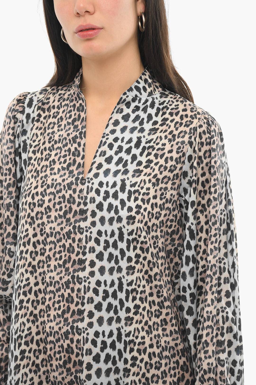 Notes du Nord Animalier Print CLAIRE Long Sleeved Dress