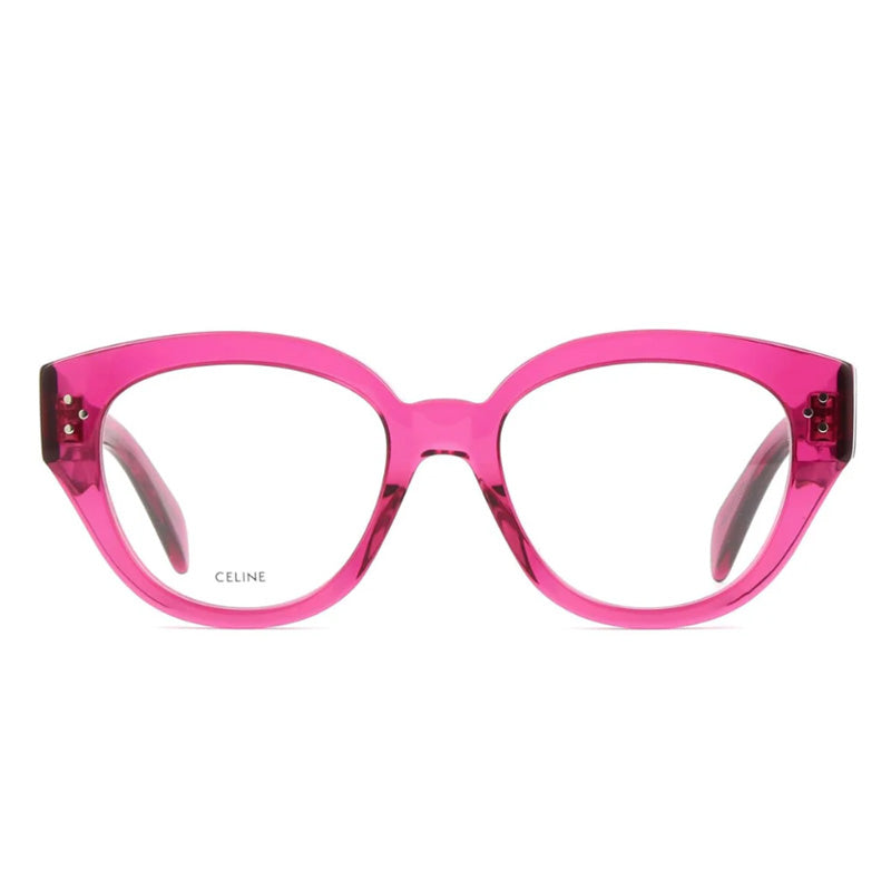 Celine Eyeglasses Cat Eye Full Rim, Transparent Cherry Frame and Clear Demo Lenses Lens CL50132I081