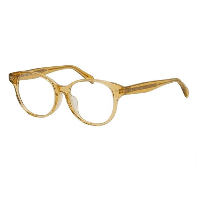 Celine Eyeglasses Round Full Rim, Transparent Yellow Frame and Clear Demo Lenses Lens CL50007F039