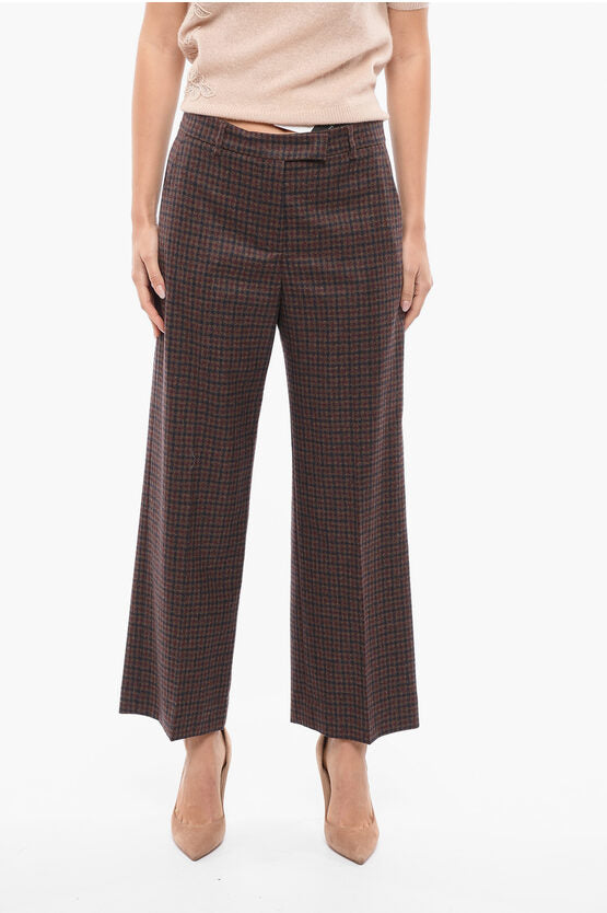 QL2 Checkered Pattern Straight Fit Wool Pants