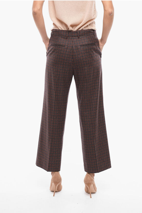 QL2 Checkered Pattern Straight Fit Wool Pants