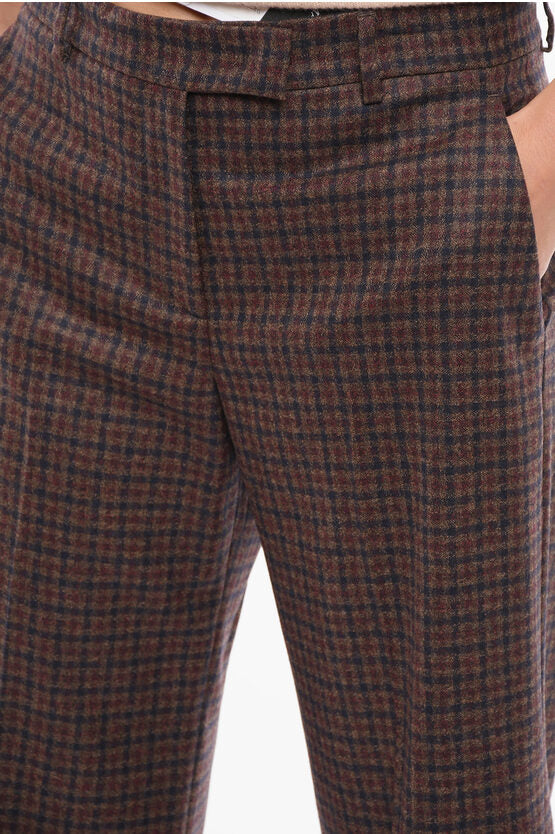 QL2 Checkered Pattern Straight Fit Wool Pants