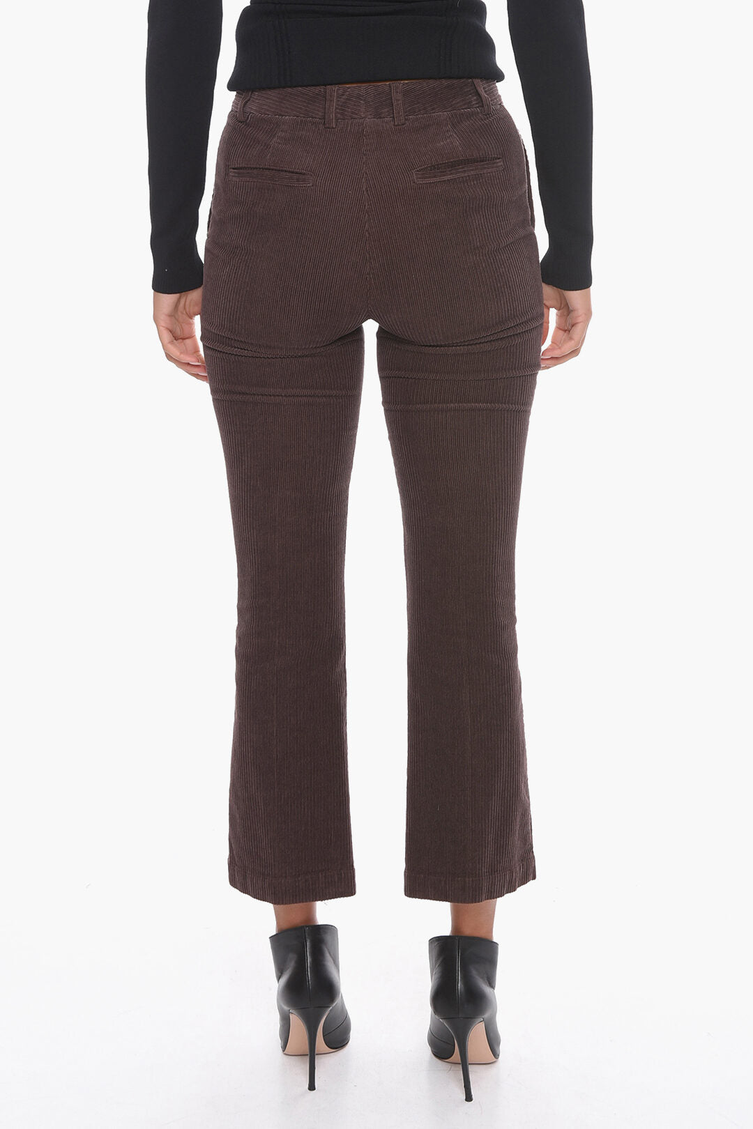 QL2 Corduroy Palazzo Trousers with Cropped Leg