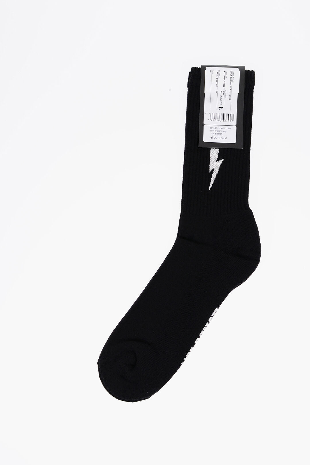 Neil Barrett Cotton Blend Long Socks with Contrasting Logo