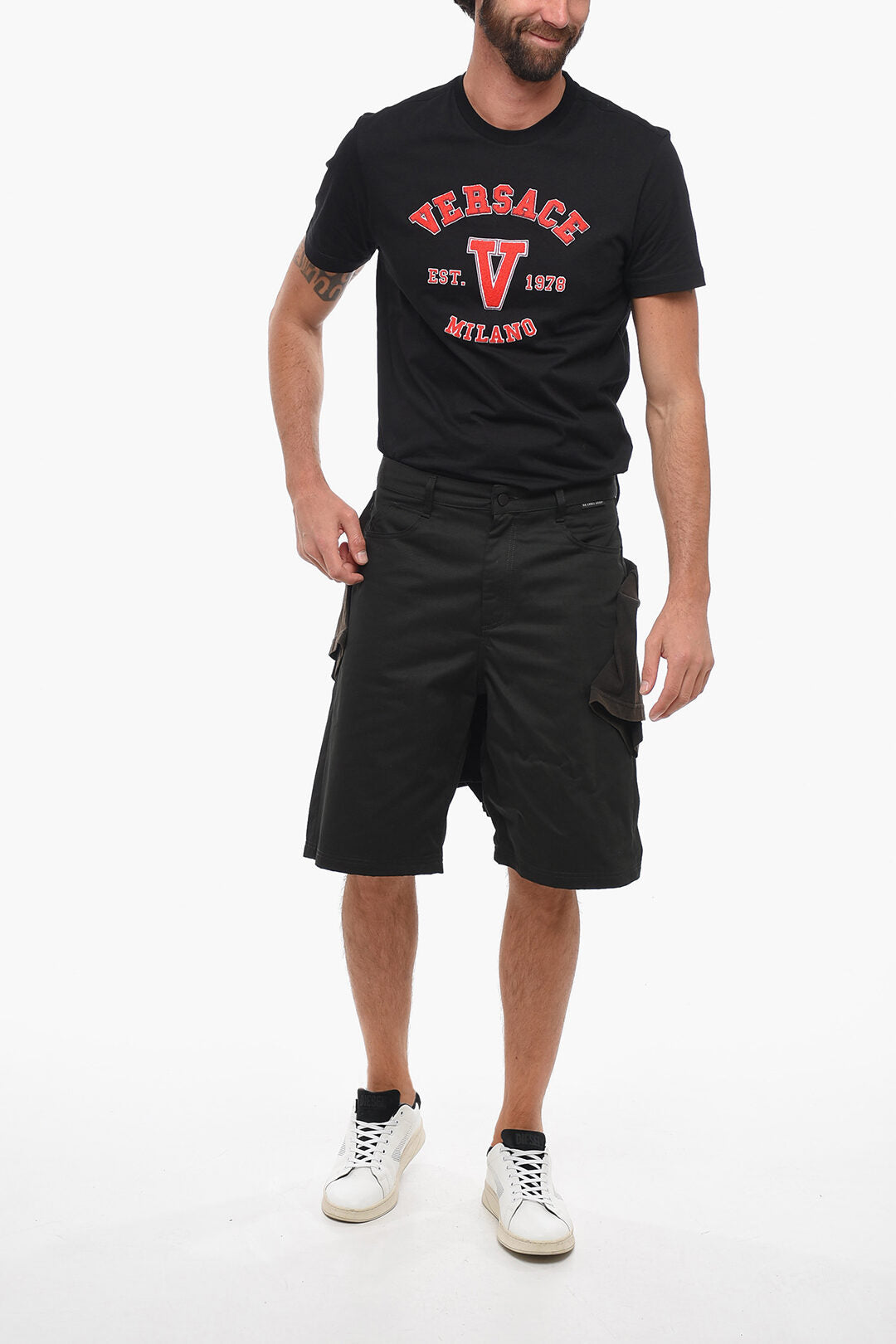 44 Label Group Cotton Shorts With Stitched T-shirt