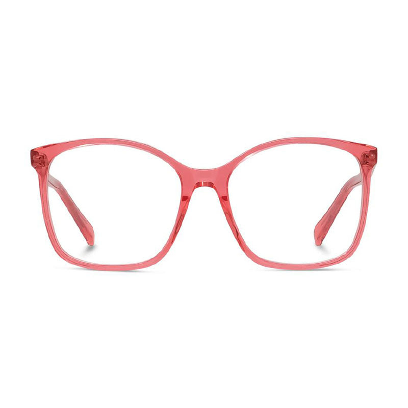 Celine Eyeglasses Square Full Rim, Transparent Pink Frame and Clear Demo Lenses Lens CL50027I075