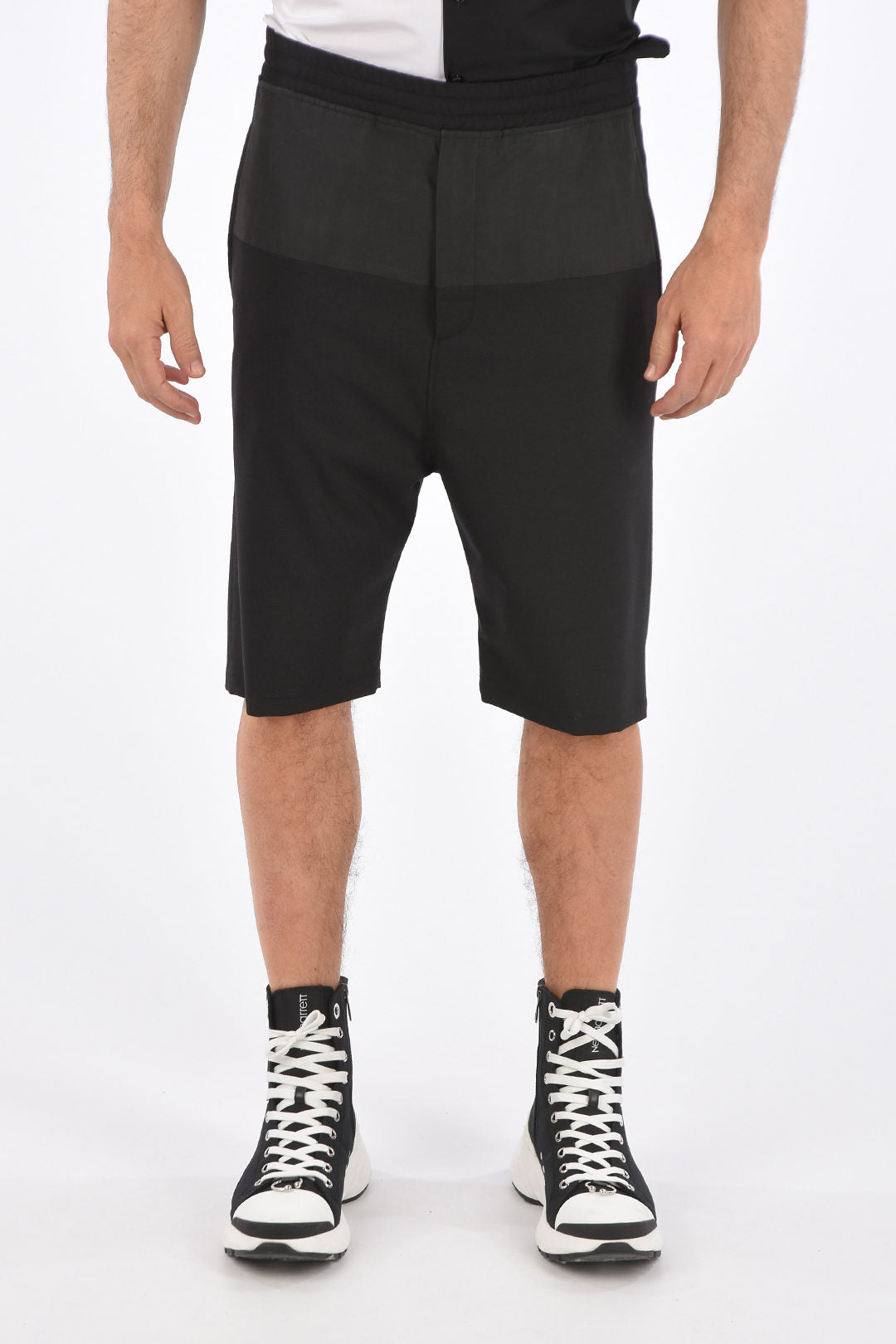 Neil Barrett Drawstring Dropped Crotch Fit Shorts