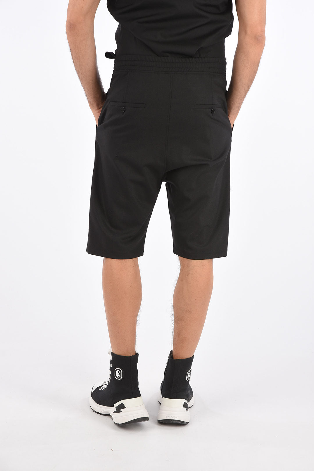 Neil Barrett Drawstring Dropped Crotch Fit Shorts