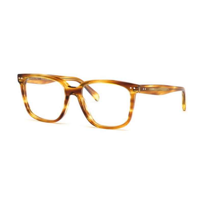 Celine Eyeglasses Square Full Rim, Light Havana Frame and Clear Demo Lenses Lens CL50020I056