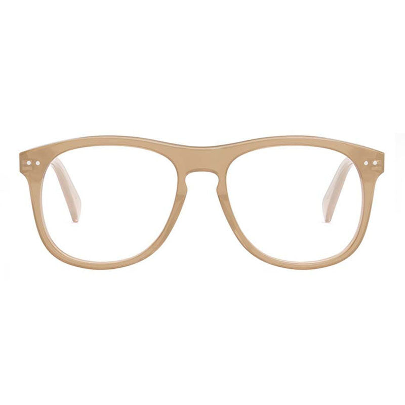 Celine Eyeglasses Square Full Rim, Beige Opal Frame and Clear Demo Lenses Lens CL50130I047
