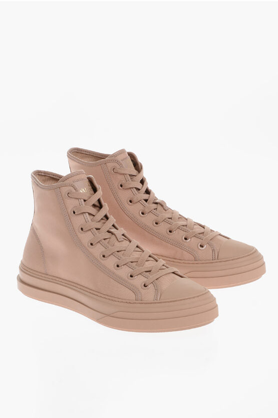 Valentino Fabric High-Top Sneaker With Rubber Sole