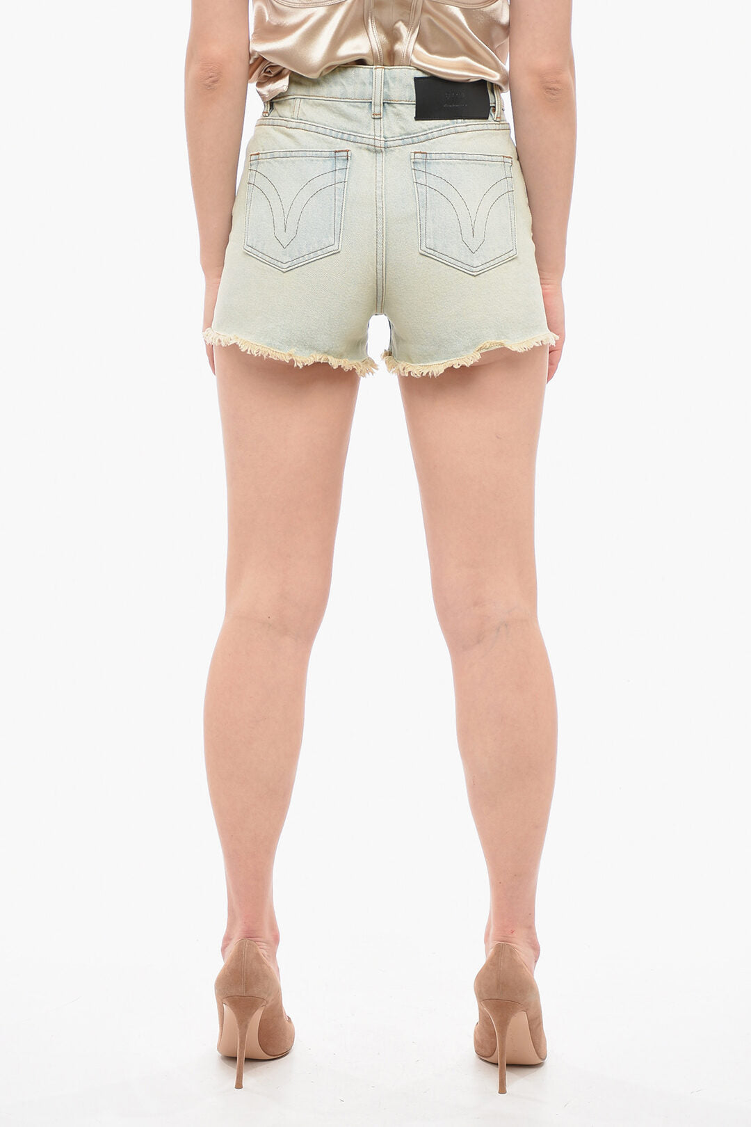 Ami Alexandre Mattiussi Frayed Hem Denim Shorts